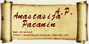 Anastasija Pačanin vizit kartica